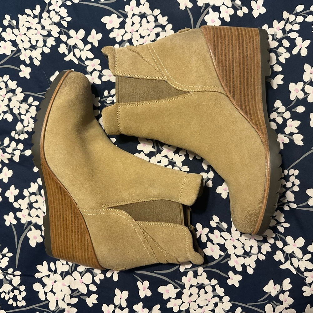 Sorel Waterproof Wedge Ankle Boots